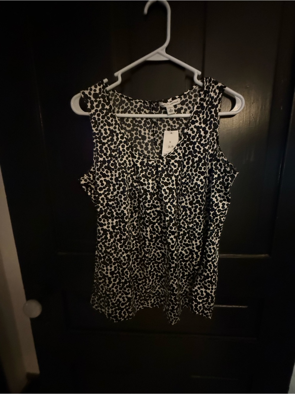 Banana Republic Black and White Printed Sleeveless Camisole